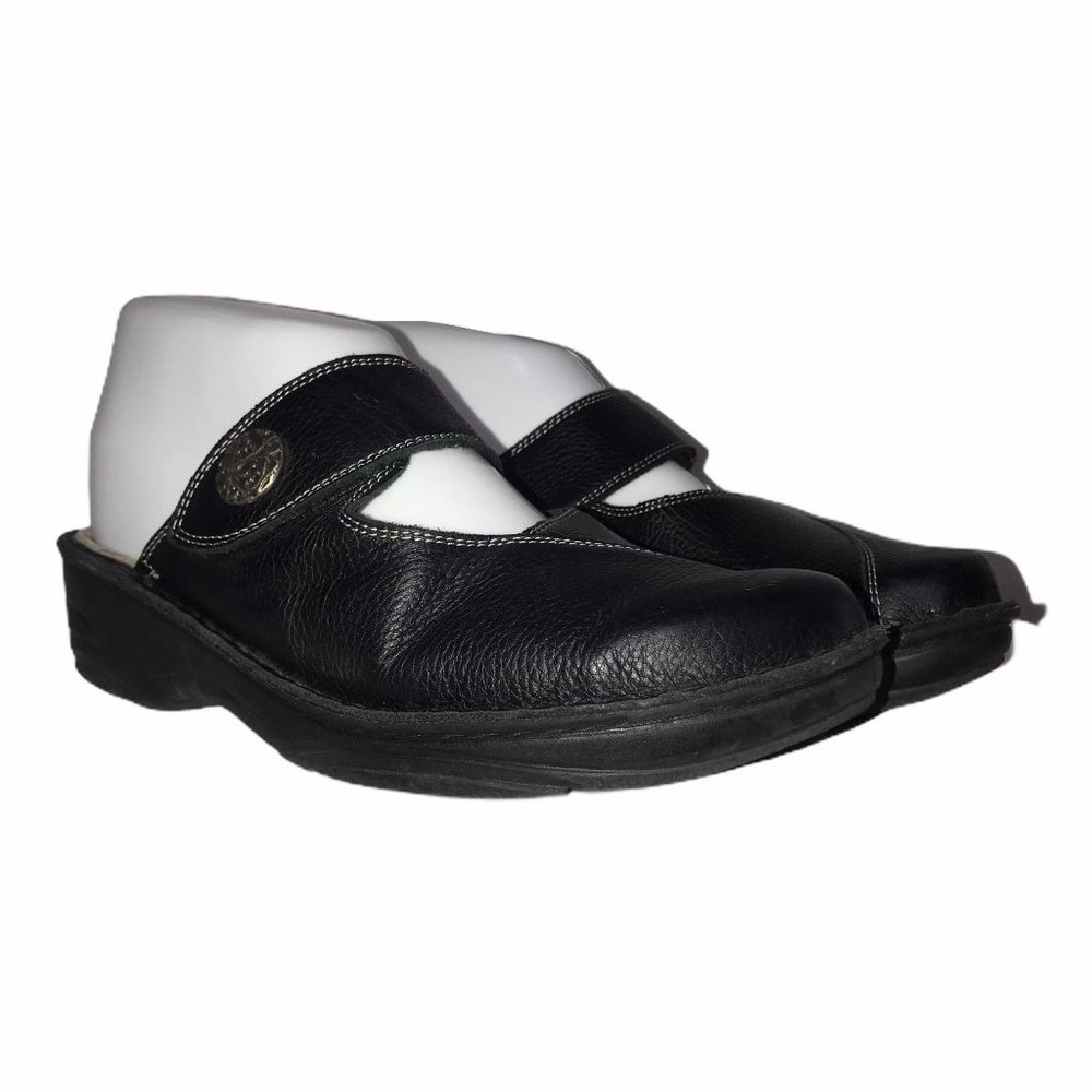 Berkemann Leather Adjustable Strap Wedge Mules 6.5